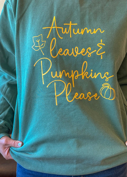 Autumn Leaves Pumpkin Please Crewneck