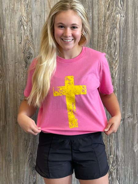 Distressed Cross Tee